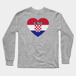 I Love Croatia // Heart-Shaped Croatian Flag Long Sleeve T-Shirt